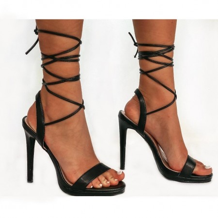 black sandal with ankle strap